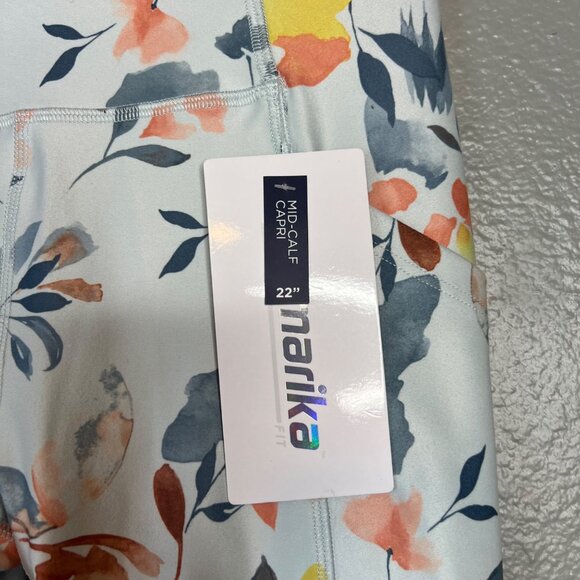 Marika Mid Calf Capri Legging‎ Size S Floral Cell Pocket 22" Inseam NWT - Picture 3 of 8